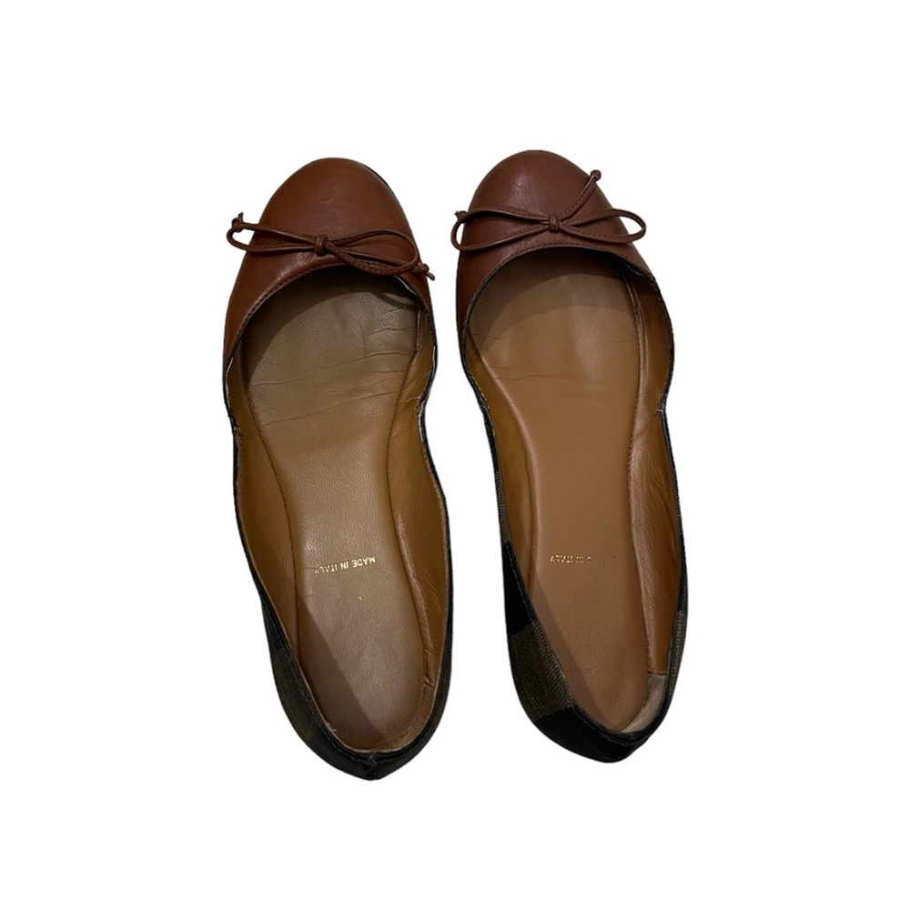 Authentic Fendi Brown Leather & Black Trim Ballet Flat - Picture 7 of 10